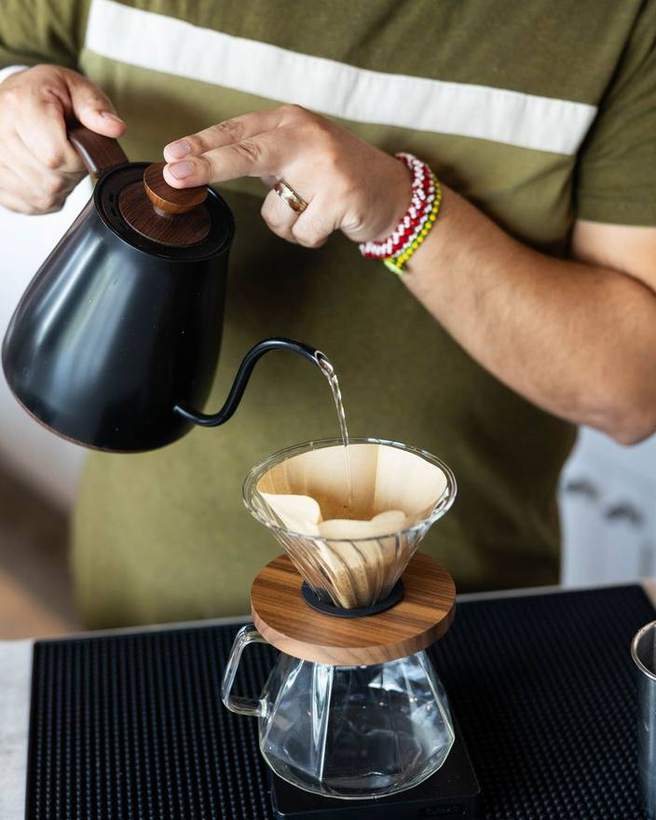 A pour over being made by hand